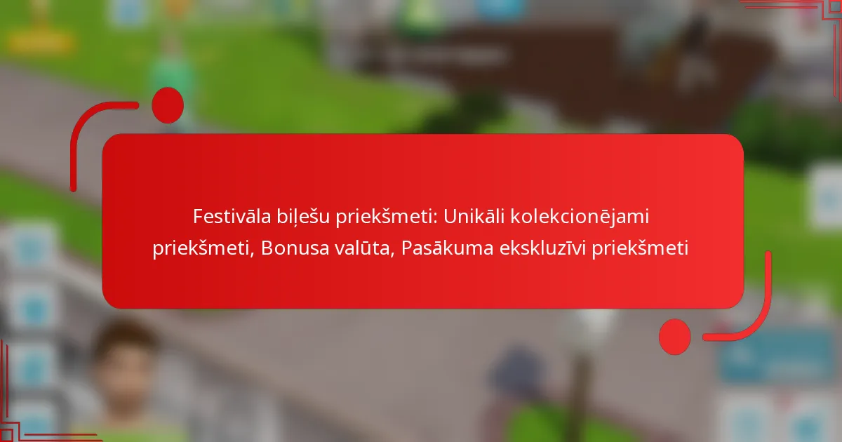 Festivāla biļešu priekšmeti: Unikāli kolekcionējami priekšmeti, Bonusa valūta, Pasākuma ekskluzīvi priekšmeti