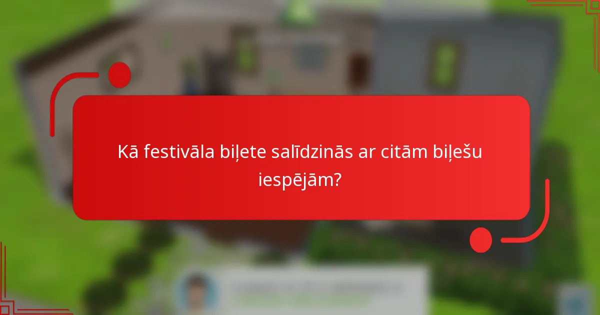 Kā festivāla biļete salīdzinās ar citām biļešu iespējām?