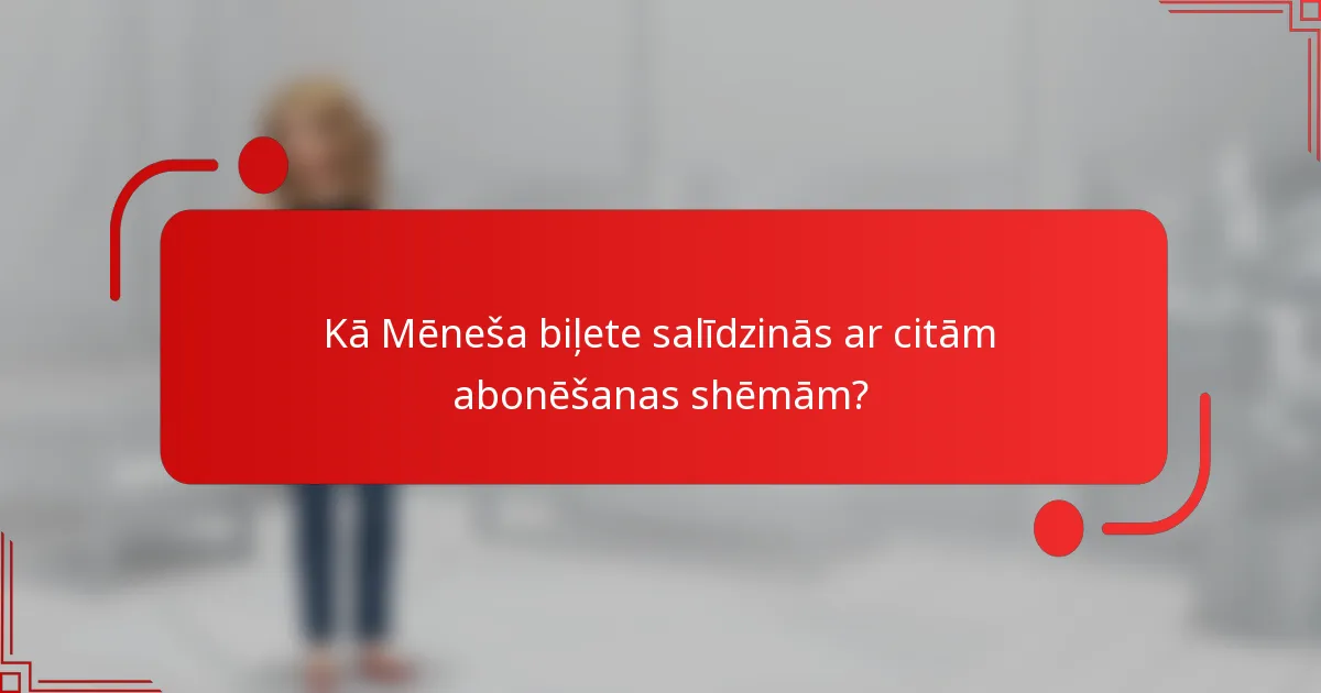 Kā Mēneša biļete salīdzinās ar citām abonēšanas shēmām?