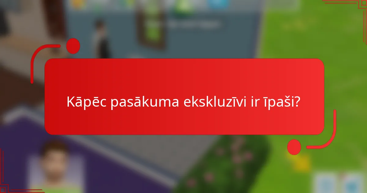 Kāpēc pasākuma ekskluzīvi ir īpaši?