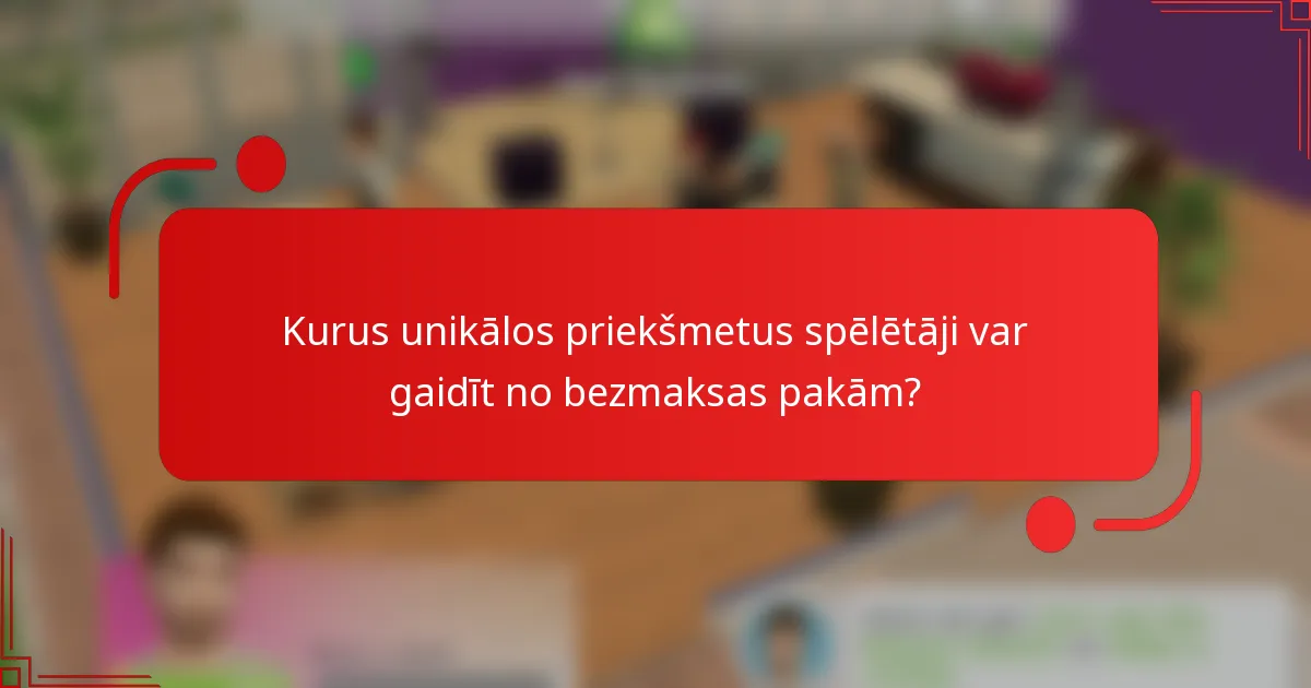 Kurus unikālos priekšmetus spēlētāji var gaidīt no bezmaksas pakām?